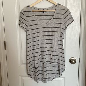 Express striped high low tee